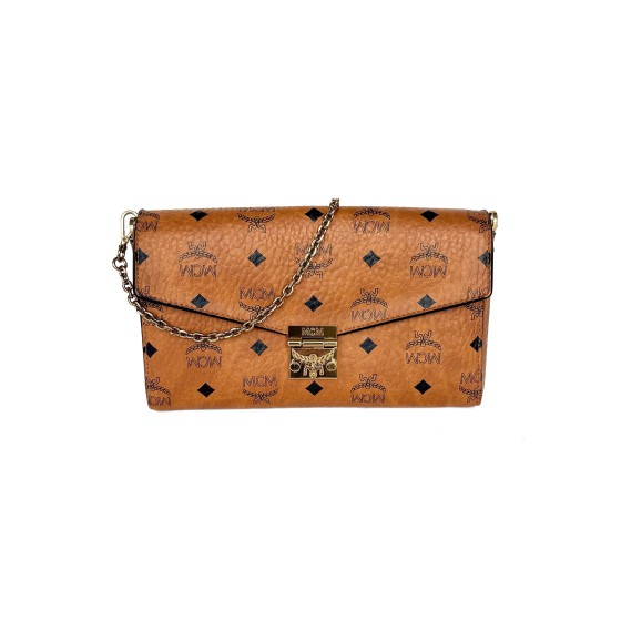 MCM Millie Visetos Chain Shoulder Bag